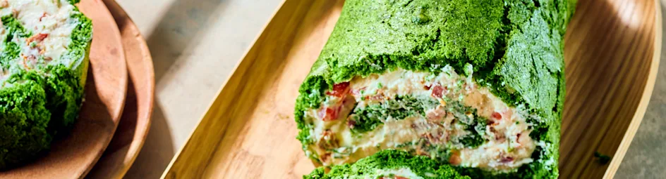 Spinazieroulade met geitenkaas en tomaat