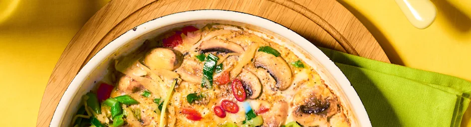 Groente-omelet met friszure saus