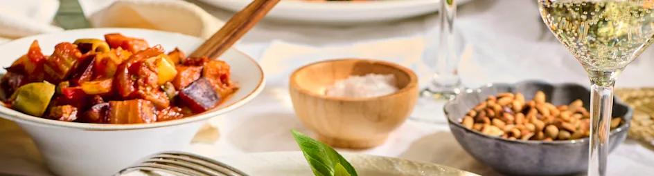 Gegrilde zalm met Siciliaanse caponata