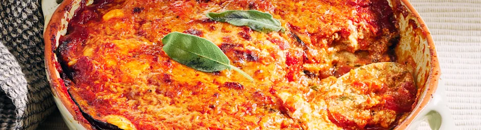 Lasagne van aubergine met geitenkaas