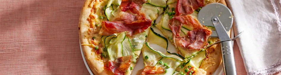 Pizza bianca met groene groenten