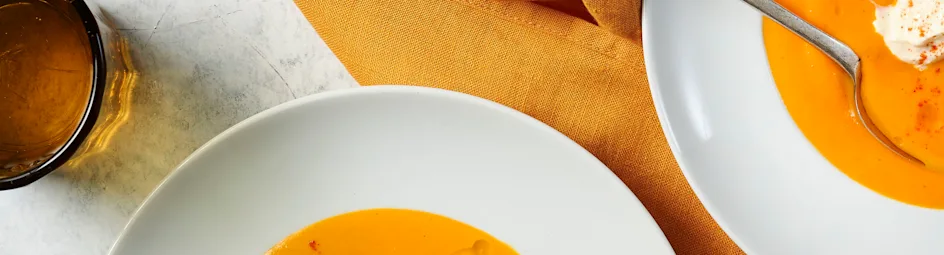 Pompoensoep met gemberroom