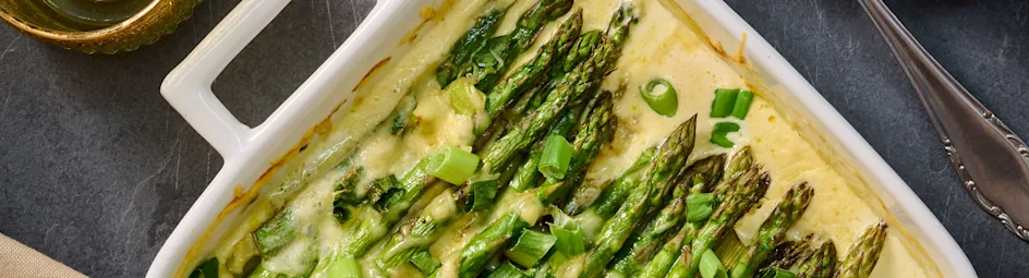 Gratin van groene asperges