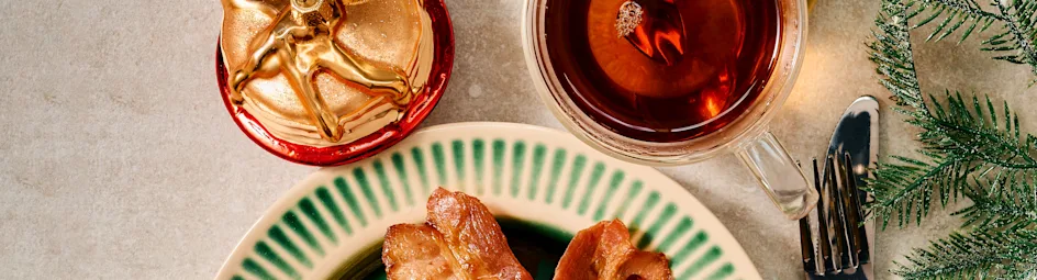 Pancakes met bacon en maple syrup