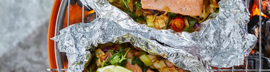 Zalmpakketjes van de BBQ
