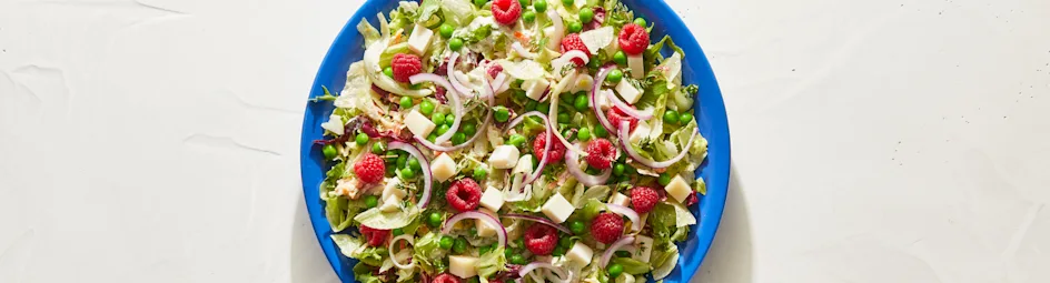 Salade met geitenkaas en frambozen