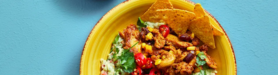 Tex-mexbowl met guacamole