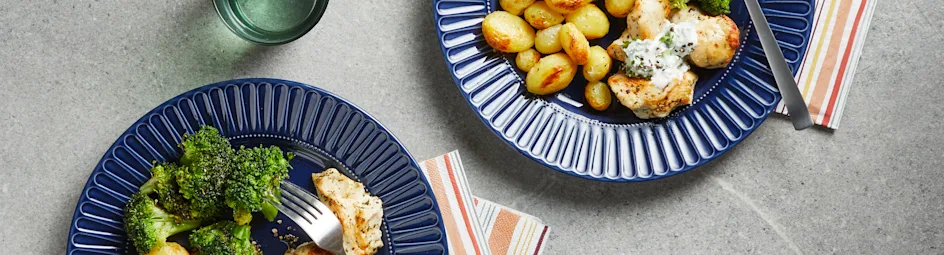 Krieltjes met kipfilet en broccoli uit de airfryer