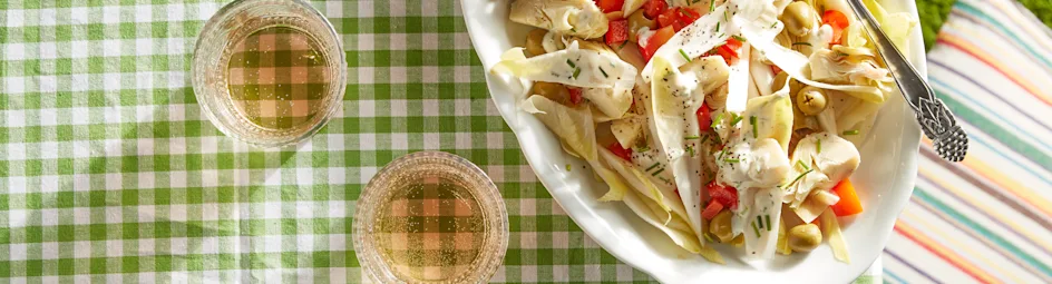 Salade met artisjok en witlof