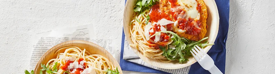 Chicken parmesan met spaghetti