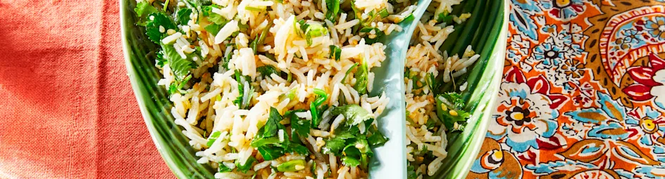 Gebakken gember-korianderrijst met sesam