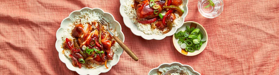 Indische kip met paprika en ananas uit de slowcooker