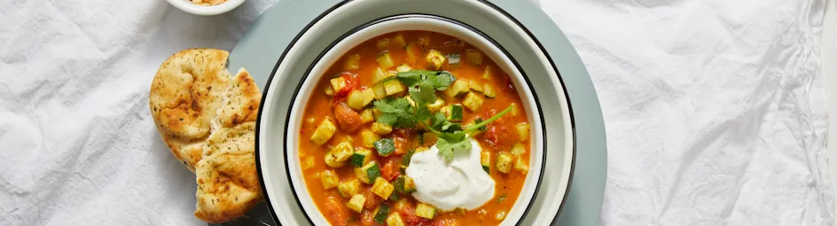Courgettecurry met naan