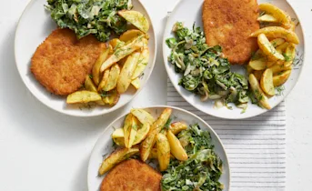 Kabeljauwburger met roomandijvie en dillepartjes