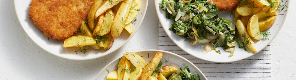 Kabeljauwburger met roomandijvie en dillepartjes