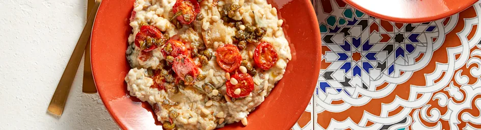 Geroosterde groenterisotto met ricotta