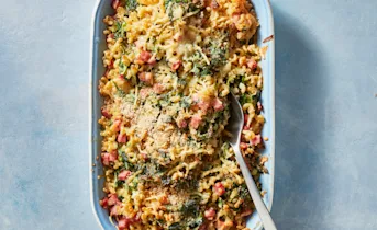 Macaronischotel met ham en andijvie