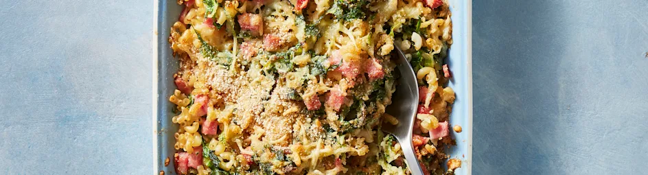 Macaronischotel met ham en andijvie