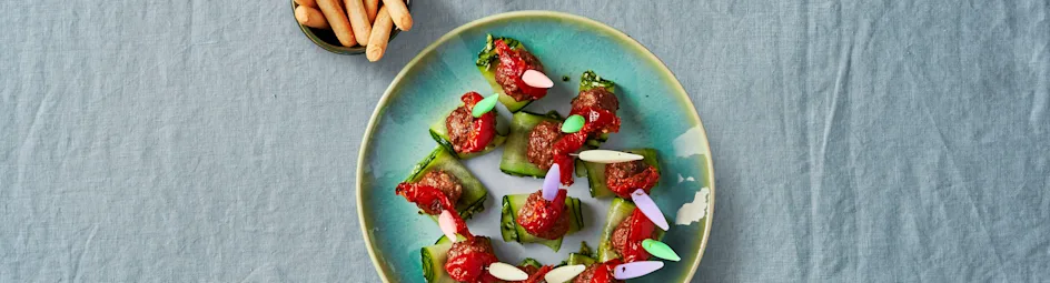 Gehaktballetjes met pestocourgette