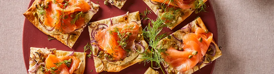 Flammkuchen met gerookte zalm