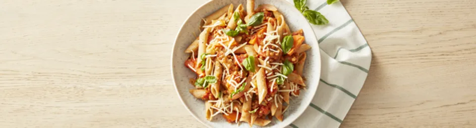 Penne met vegetarische bolognesesaus