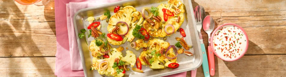 Kerriebloemkool uit de oven