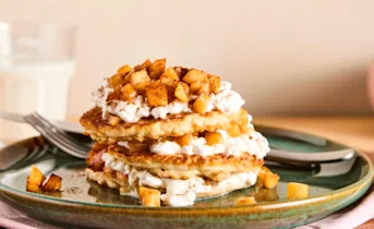 Haverpannenkoekjes met hüttenkäse & appel