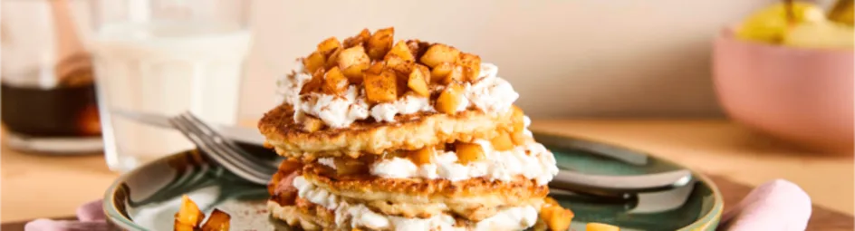 Haverpannenkoekjes met hüttenkäse & appel