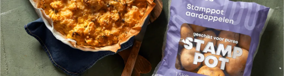 Bloemkoolstamppottaart met aardappel