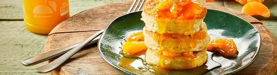 Fluffy pancakes met citruscompote