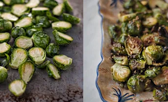 Geroosterde spruitjes met limoen en rozemarijn