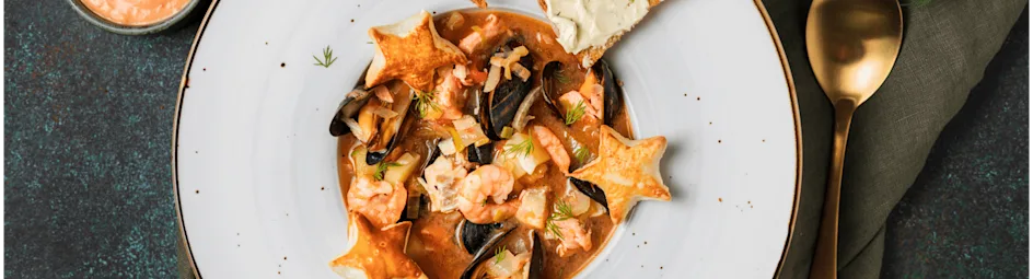 Bouillabaisse met rouille en citroenboter