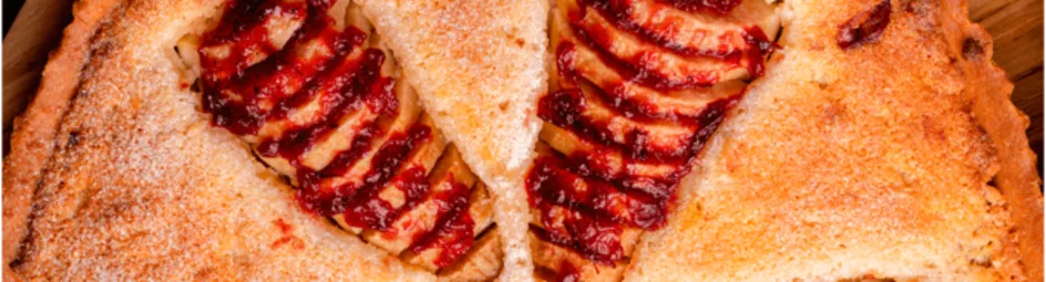 Cranberry-peertaart met frangipane en honing