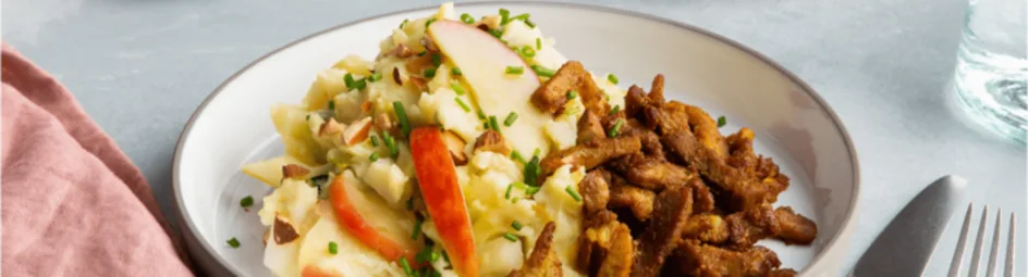 Knolselderijpuree met shoarma
