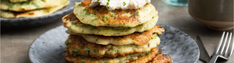 Groentenpannenkoekjes met citroen-ricotta