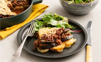 Ovenschotel met gehakt, aubergine en kaas