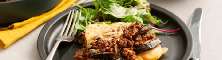 Ovenschotel met gehakt, aubergine en kaas