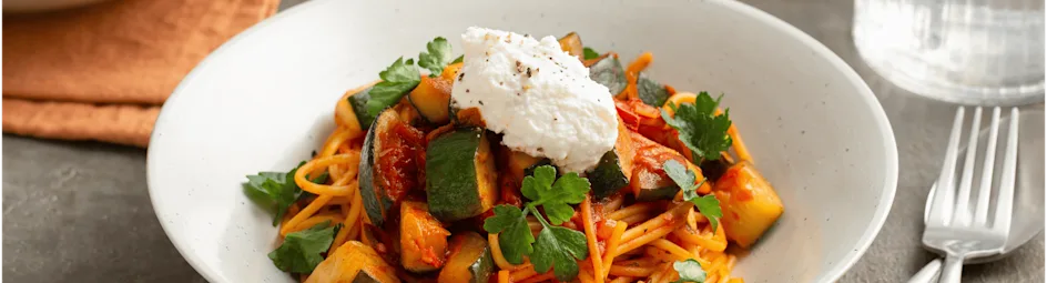 Spaghetti met courgette en ricotta