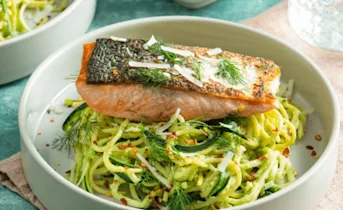 Romige spaghetti met zalm
