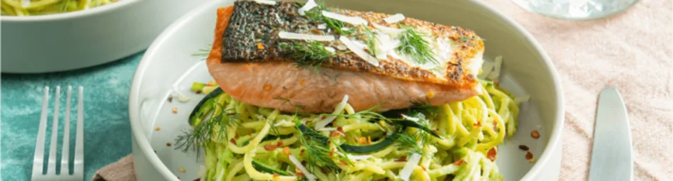 Romige spaghetti met zalm