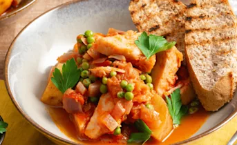 Jackfruit stoof met doperwten