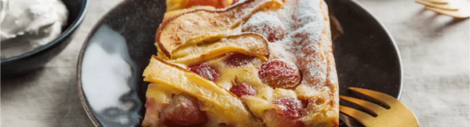 Druiven en peer clafoutis