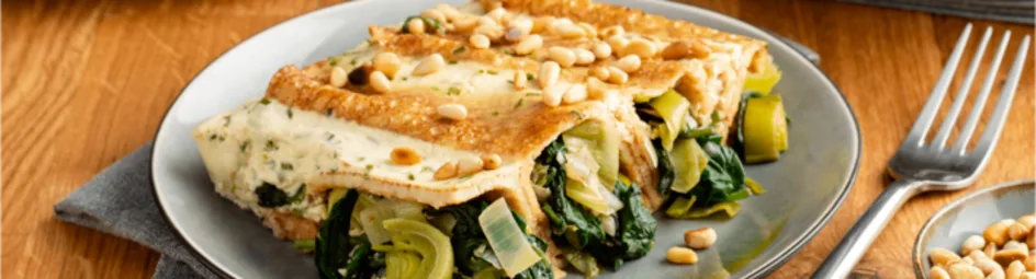 Ovenschotel met spinazie en prei