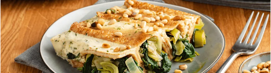 Ovenschotel met spinazie en prei