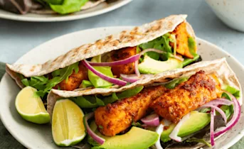 Mexicaanse wrap met kabeljauw