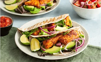 Mexicaanse wrap met kabeljauw