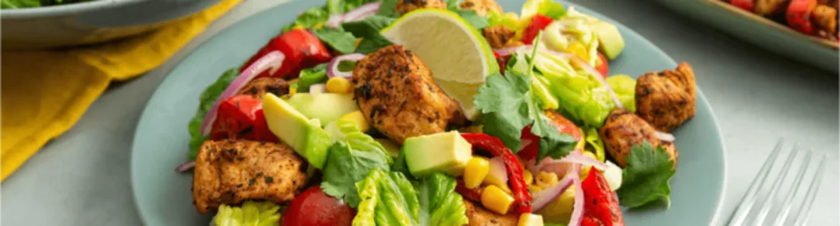 Mexicaanse salade met gekruide kip