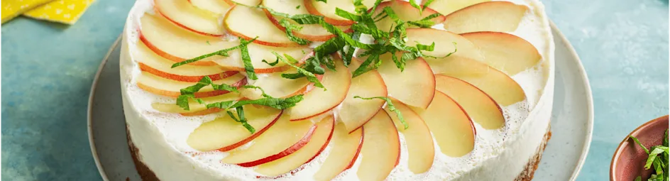 Nectarine cheesecake met munt