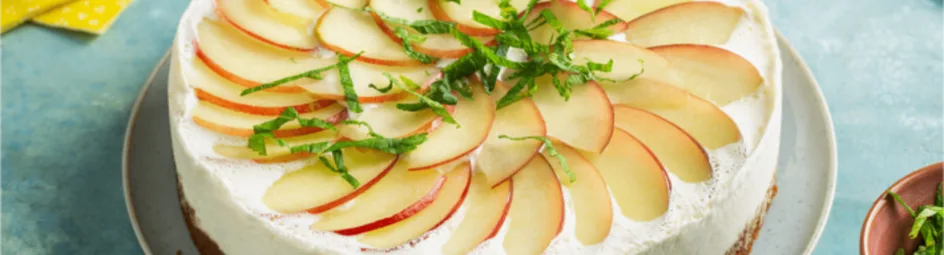 Nectarine cheesecake met munt