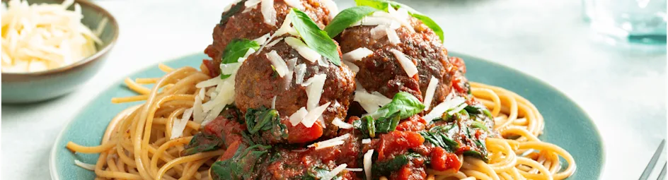 Parmezaan gehaktballetjes met spaghetti